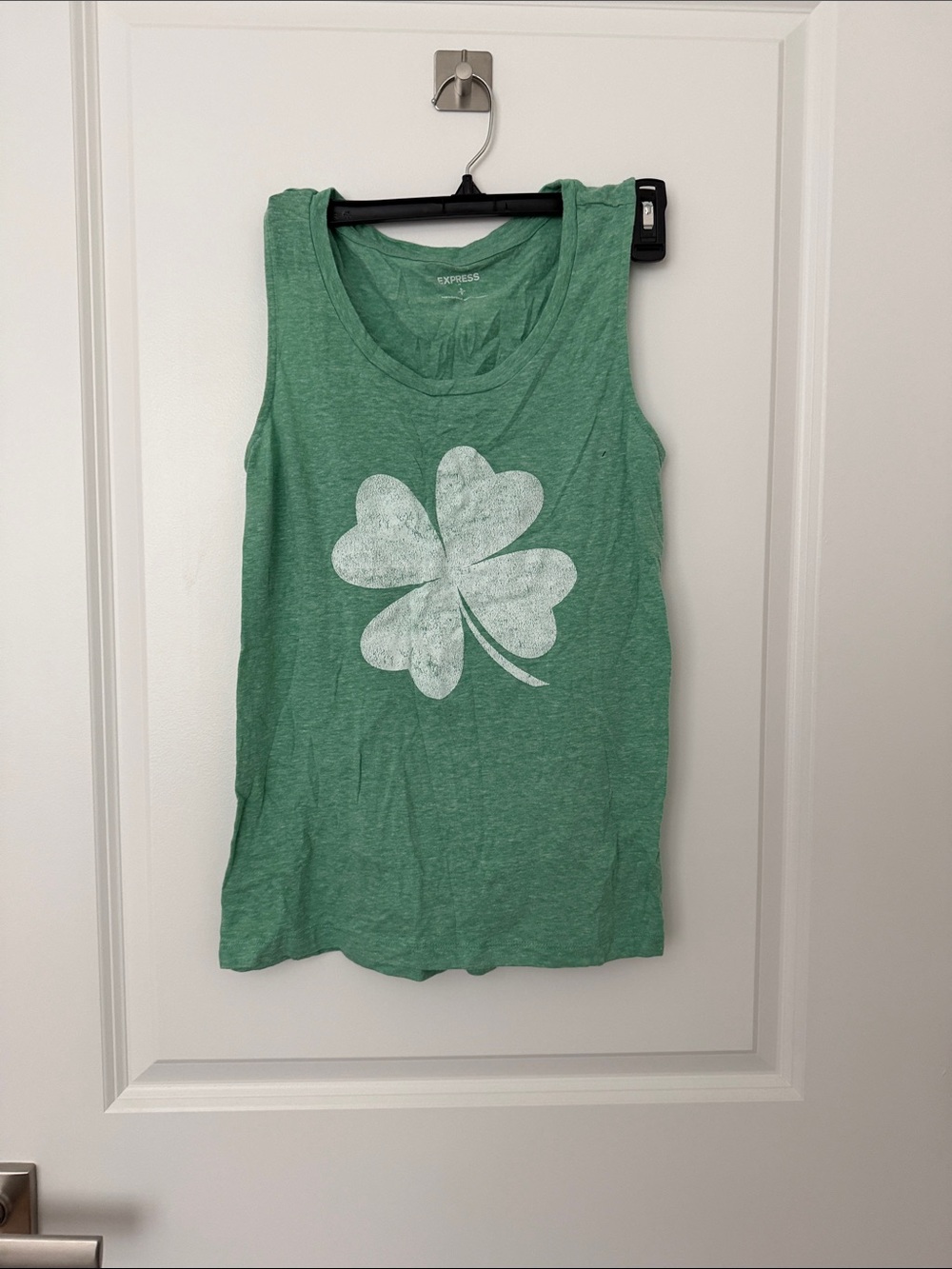 Express Green Shamrock Graphic Tank Top - Women's